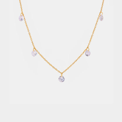 stylub Stainless Steel Rhinestone Charm Necklace