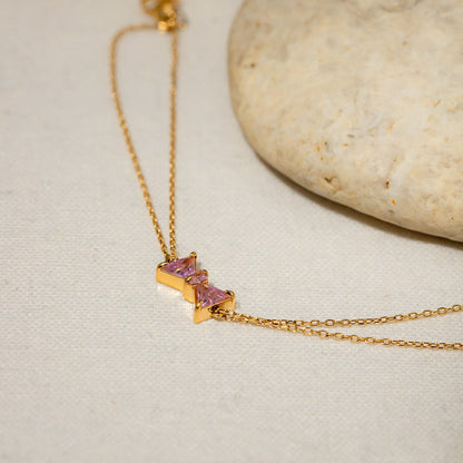 stylub Stainless Steel Zircon Bow Bracelet