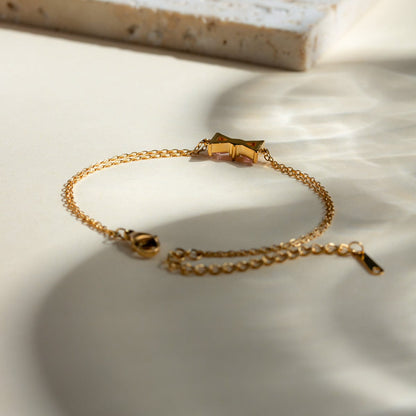 stylub Stainless Steel Zircon Bow Bracelet