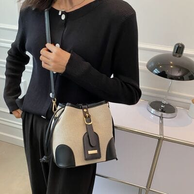 stylub Straw Braided Adjustable Strap Crossbody Bag