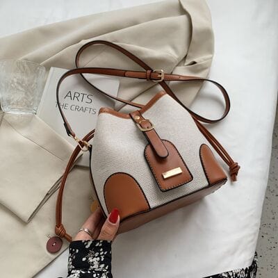 stylub Straw Braided Adjustable Strap Crossbody Bag