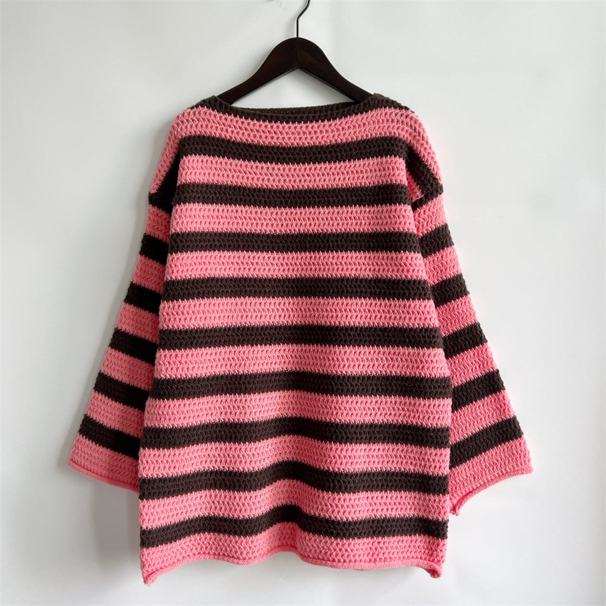 stylub Striped Round Neck Long Sleeve Sweater
