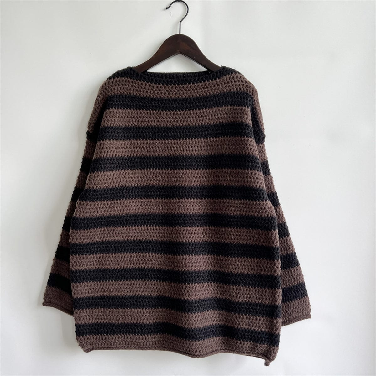 stylub Striped Round Neck Long Sleeve Sweater