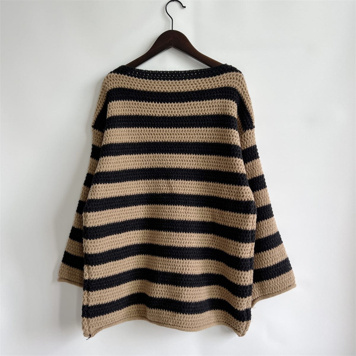 stylub Striped Round Neck Long Sleeve Sweater
