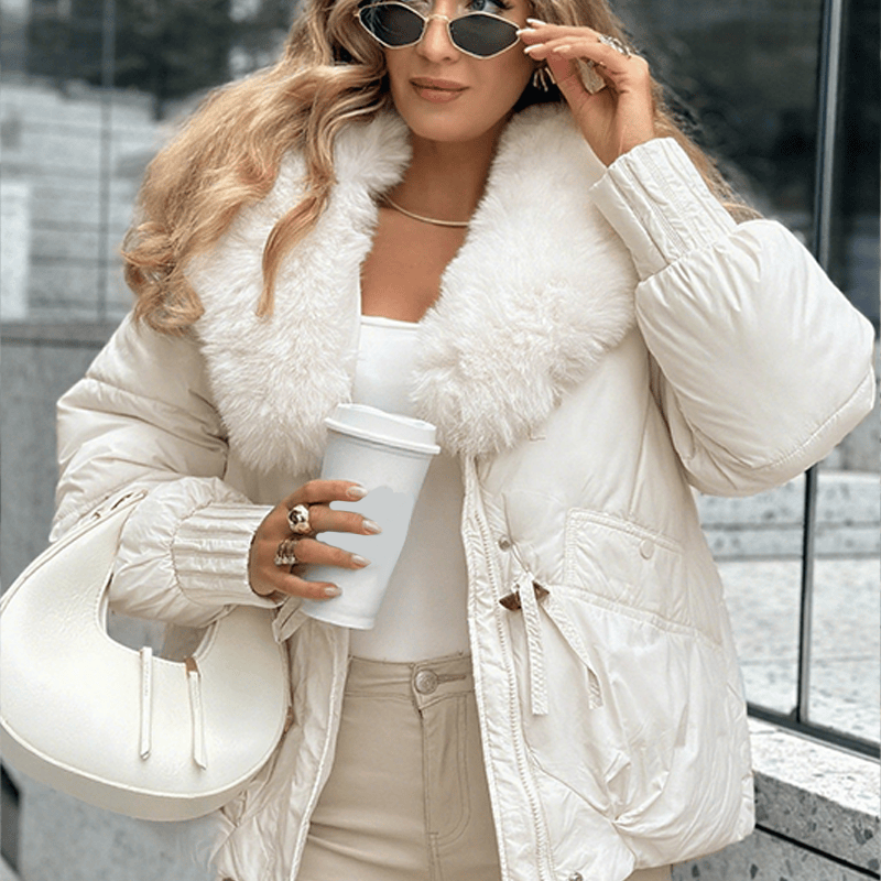 Stylub Stylish Quilted Jacket with Faux Fur Collar - Black Friday Mega Deal - 50% Off!