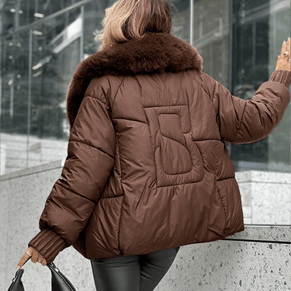 Stylub Stylish Quilted Jacket with Faux Fur Collar - Black Friday Mega Deal - 50% Off!