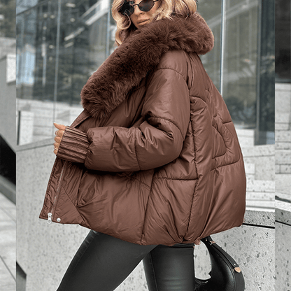 Stylub Stylish Quilted Jacket with Faux Fur Collar - Black Friday Mega Deal - 50% Off!