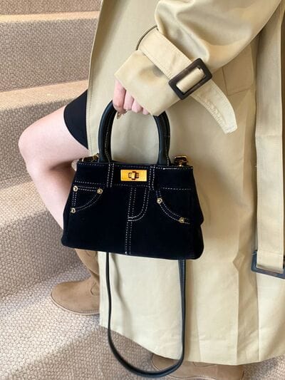 stylub Suede Adjustable Strap Double-Use Handbag