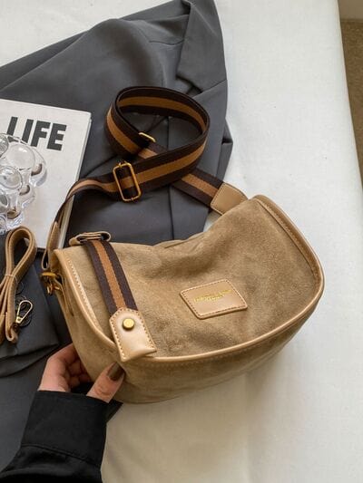 stylub Suede Adjustable Strap Shoulder Bag