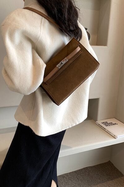 stylub Suede PU Leather Strap Shoulder Bag