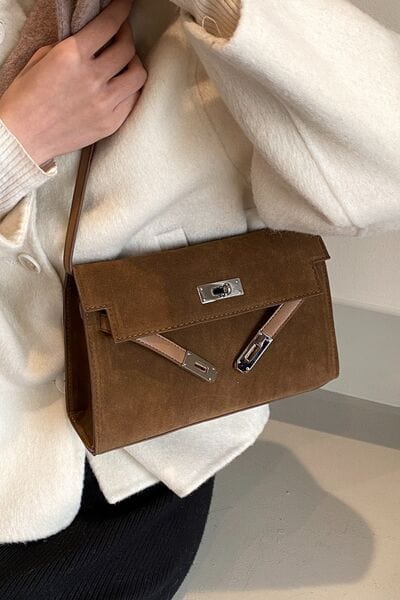 stylub Suede PU Leather Strap Shoulder Bag