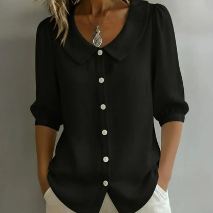 Stylub Summer Loose Blouse Shirt Women Button Tops Casual Cotton Linen Shirt Casual Short Sleeve Shirts For Women Thin Cardigan ﻿