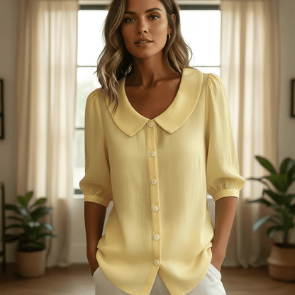 Stylub Summer Loose Blouse Shirt Women Button Tops Casual Cotton Linen Shirt Casual Short Sleeve Shirts For Women Thin Cardigan ﻿