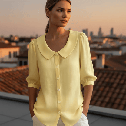 Stylub Summer Loose Blouse Shirt Women Button Tops Casual Cotton Linen Shirt Casual Short Sleeve Shirts For Women Thin Cardigan ﻿