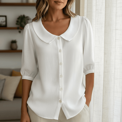 Stylub Summer Loose Blouse Shirt Women Button Tops Casual Cotton Linen Shirt Casual Short Sleeve Shirts For Women Thin Cardigan ﻿
