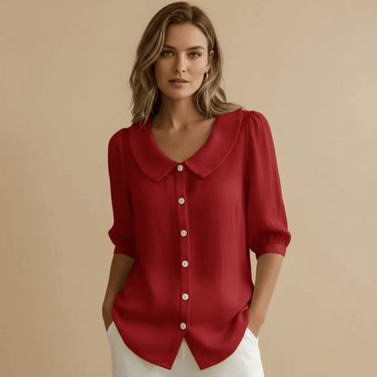 Stylub Summer Loose Blouse Shirt Women Button Tops Casual Cotton Linen Shirt Casual Short Sleeve Shirts For Women Thin Cardigan ﻿