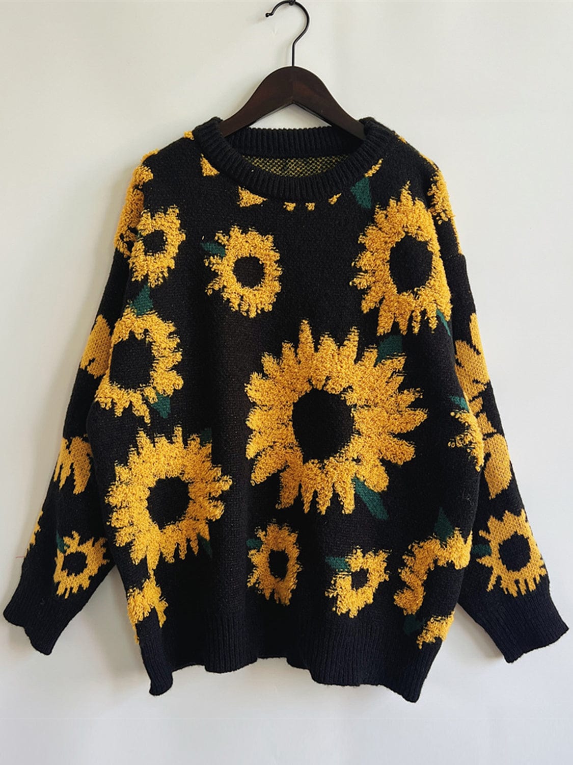 stylub Sunflower Dropped Shoulder Long Sleeve Sweater