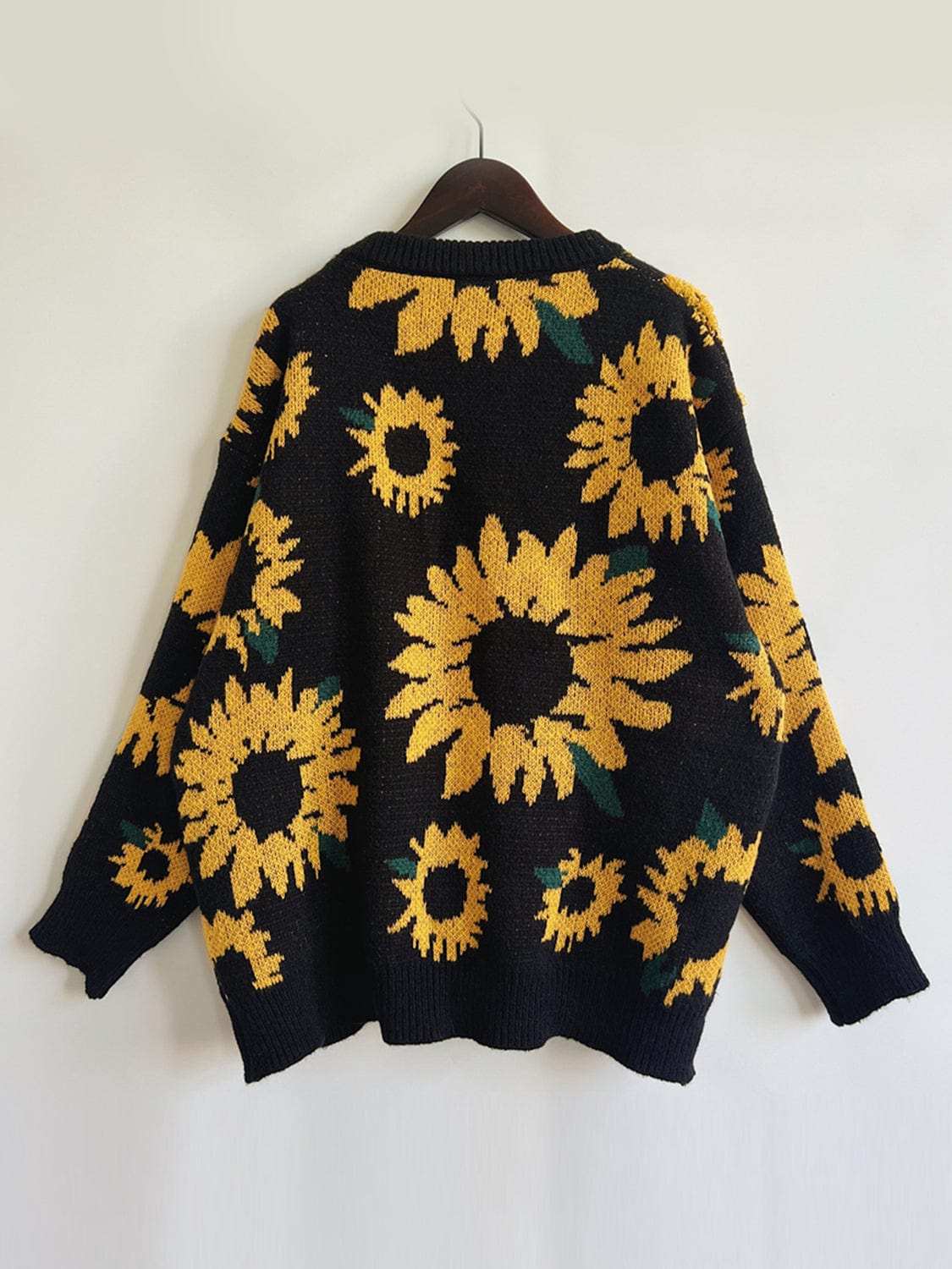 stylub Sunflower Dropped Shoulder Long Sleeve Sweater