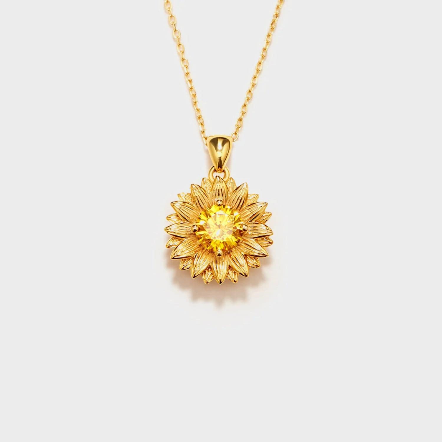 stylub Sunflower Shape 18K Gold-Plated Pendant Necklace
