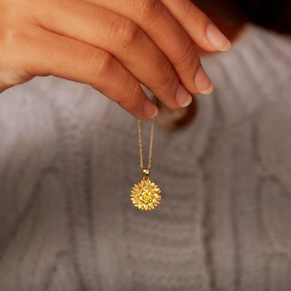 stylub Sunflower Shape 18K Gold-Plated Pendant Necklace