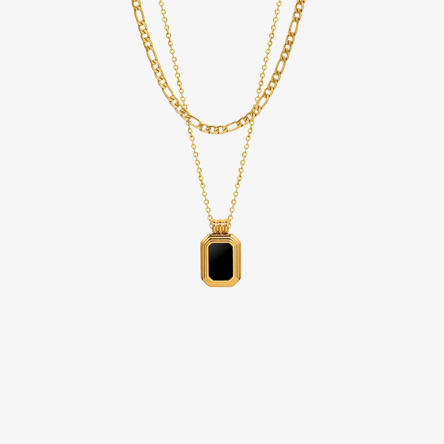 stylub Titanium Steel Gold-Plated Pendant Necklace