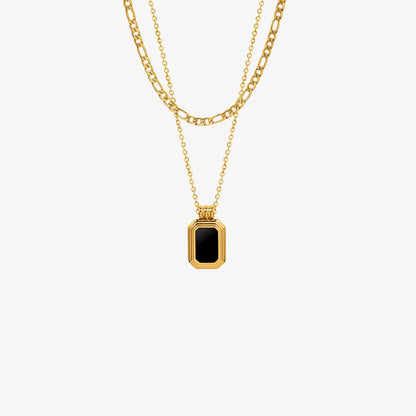 stylub Titanium Steel Gold-Plated Pendant Necklace