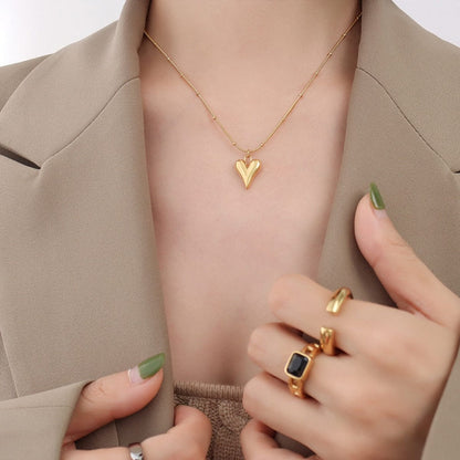 stylub Titanium Steel Heart Pendant Necklace