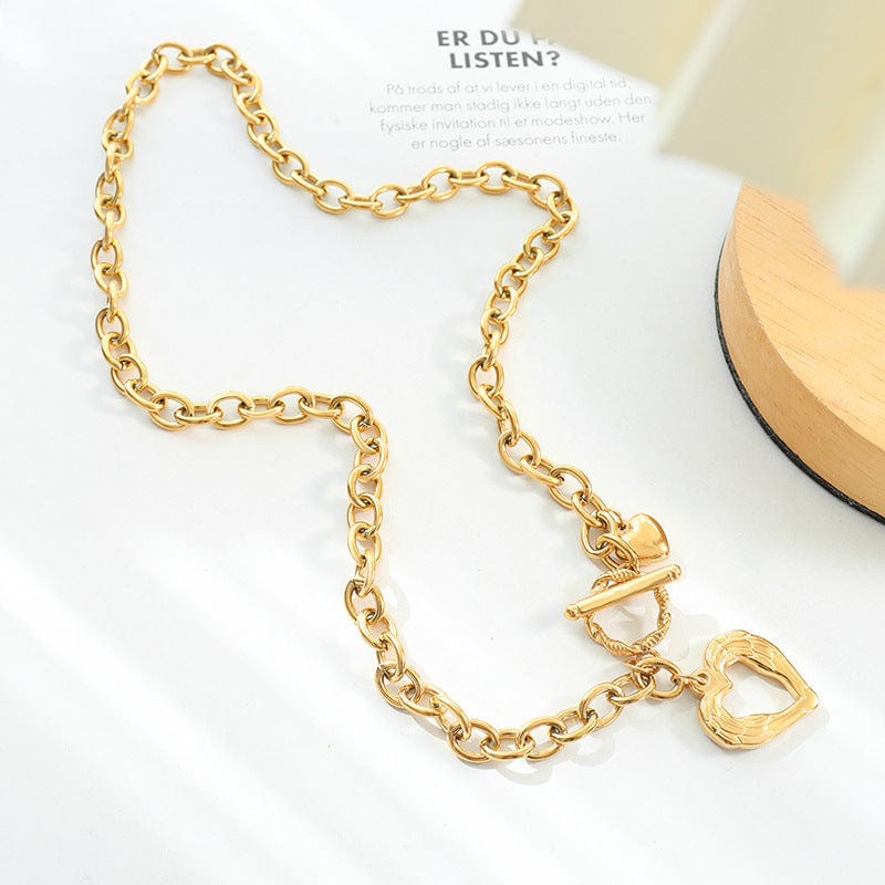 stylub Titanium Steel Heart Pendant Necklace