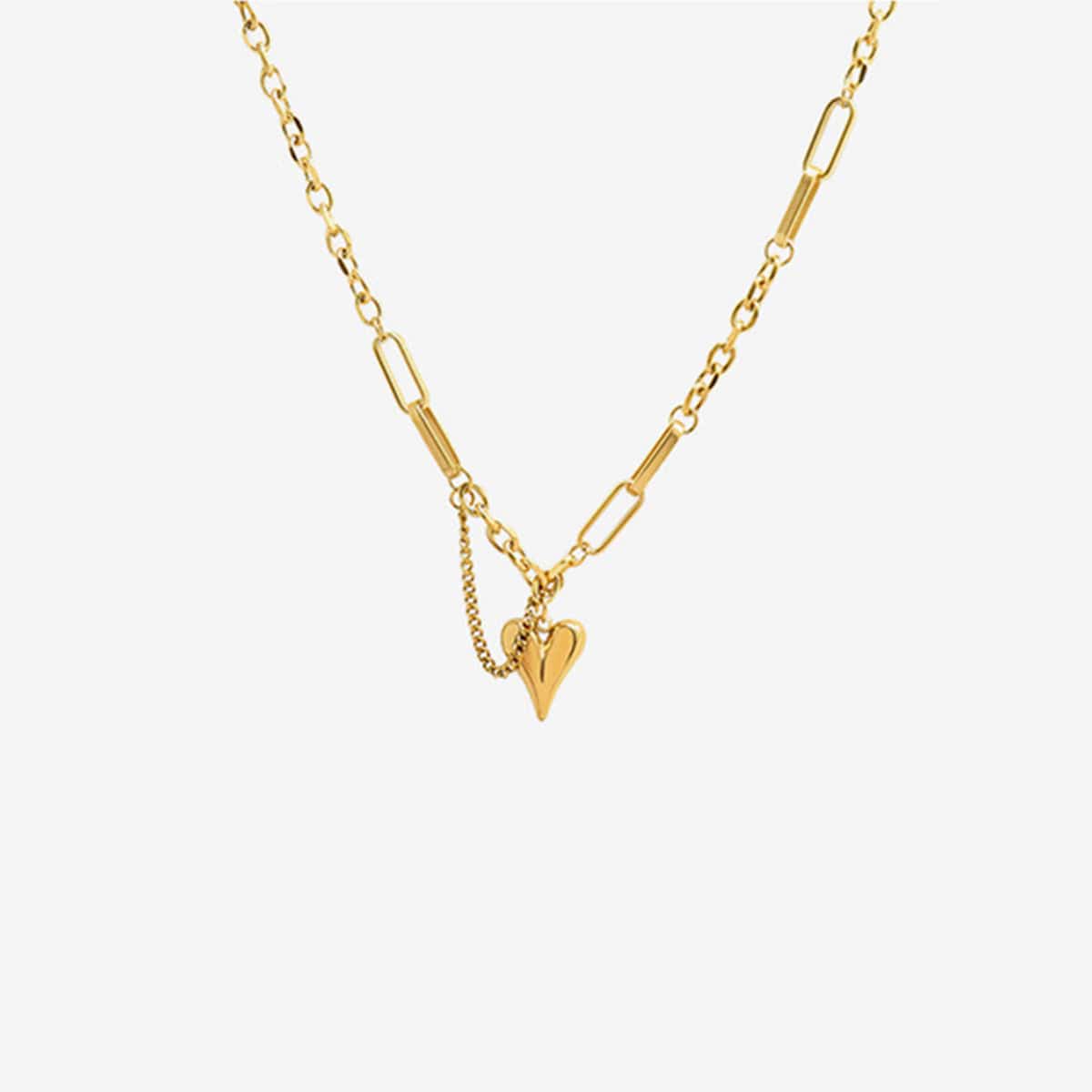 stylub Titanium Steel Heart Pendant Necklace