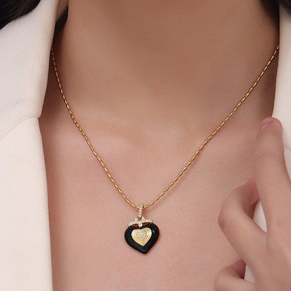 stylub Titanium Steel Heart Shape Necklace