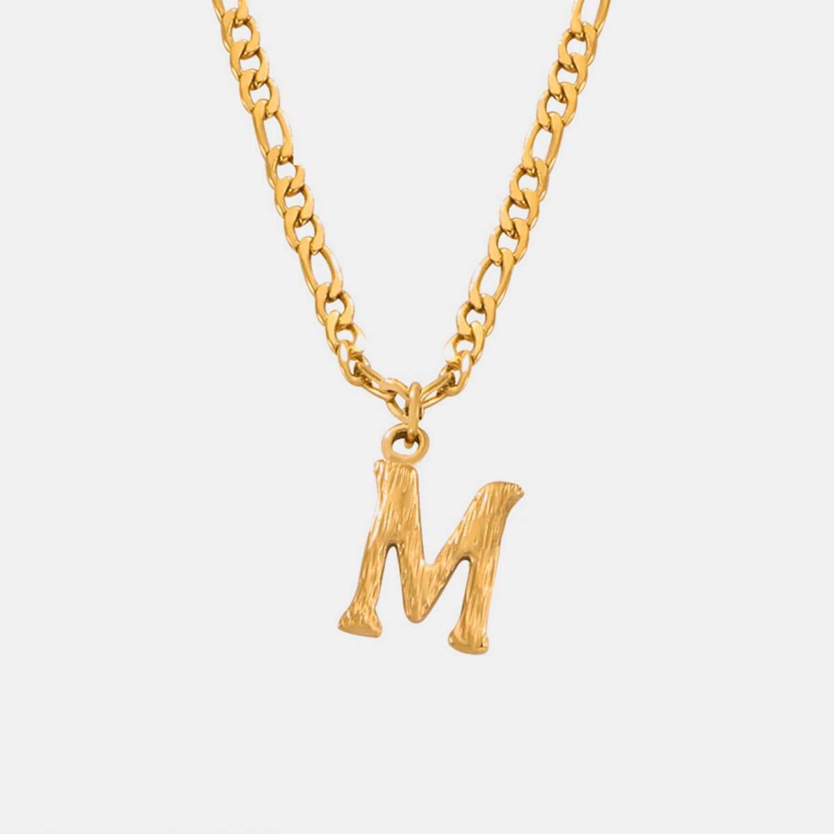 stylub Titanium Steel Letter Pendant Necklace