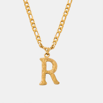 stylub Titanium Steel Letter Pendant Necklace