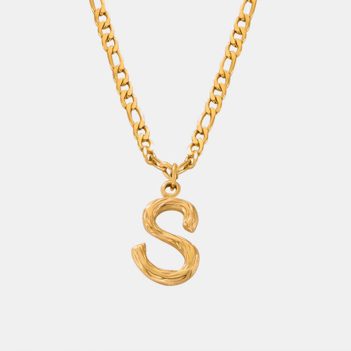 stylub Titanium Steel Letter Pendant Necklace