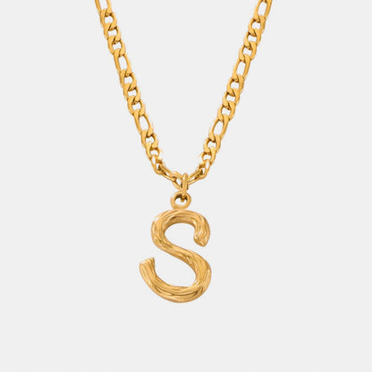 stylub Titanium Steel Letter Pendant Necklace