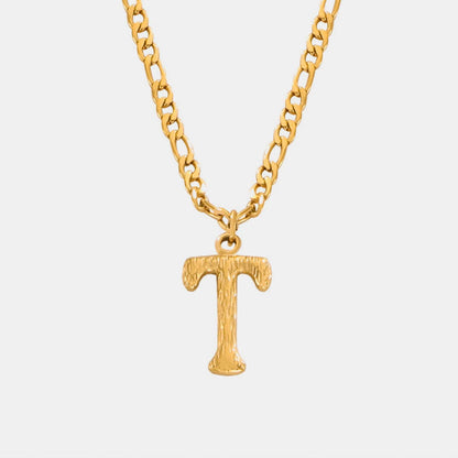 stylub Titanium Steel Letter Pendant Necklace