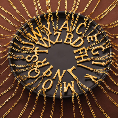 stylub Titanium Steel Letter Pendant Necklace