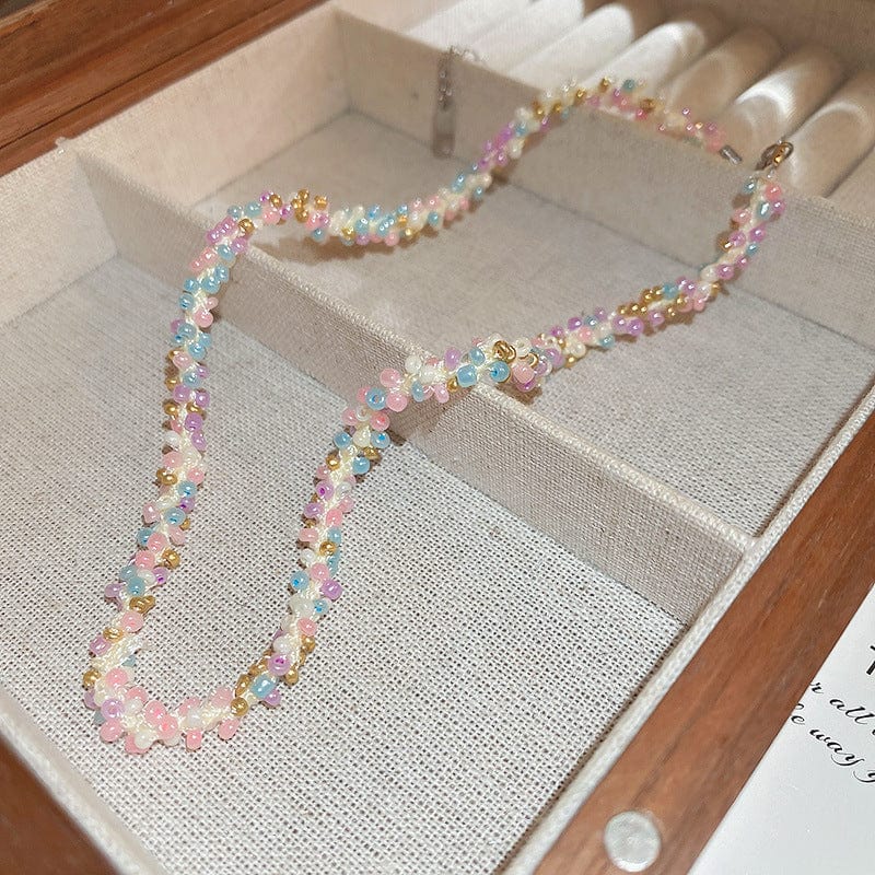 stylub Titanium Steel Rice Bead Necklace