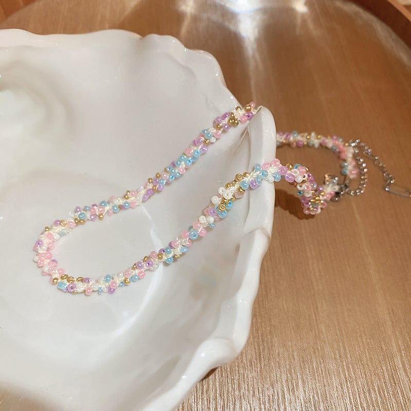 stylub Titanium Steel Rice Bead Necklace