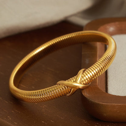 stylub Titanium Steel Spring Shape Bracelet