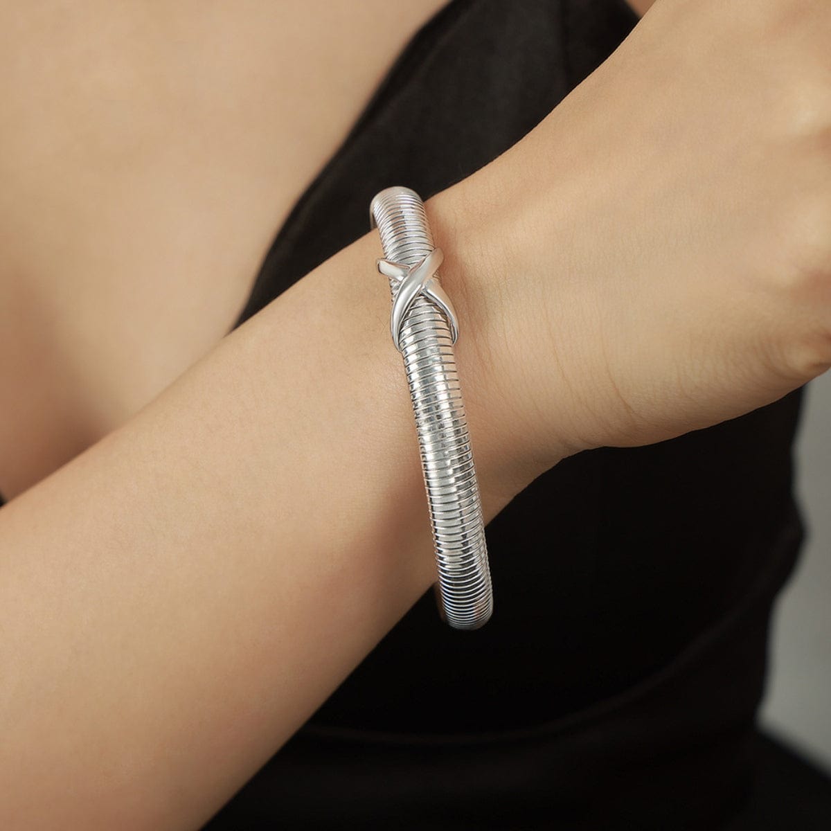 stylub Titanium Steel Spring Shape Bracelet