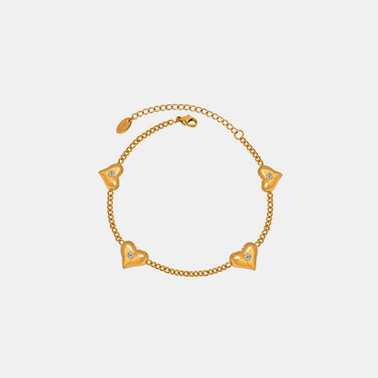 stylub Titanium Steel Zircon Heart Bracelet