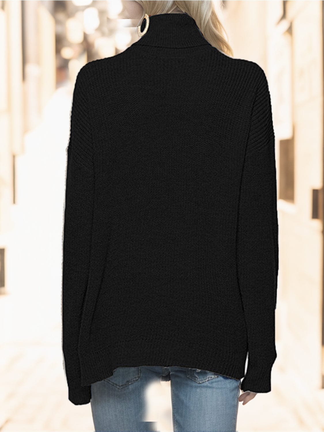 stylub Turtleneck Drop Shoulder Long Sleeve Sweater