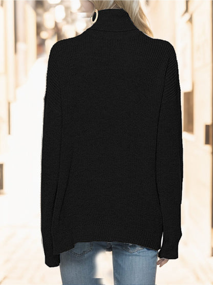 stylub Turtleneck Drop Shoulder Long Sleeve Sweater