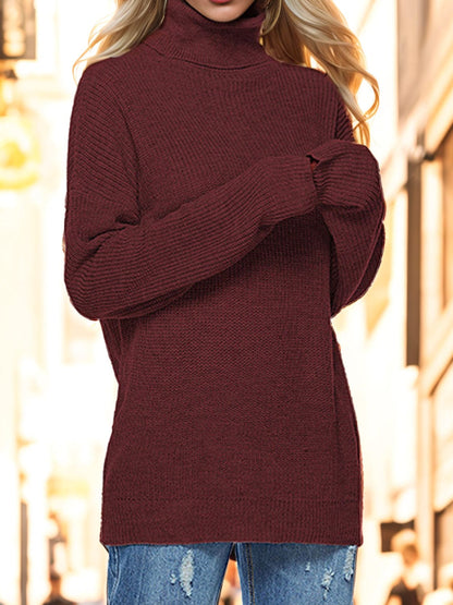 stylub Turtleneck Drop Shoulder Long Sleeve Sweater