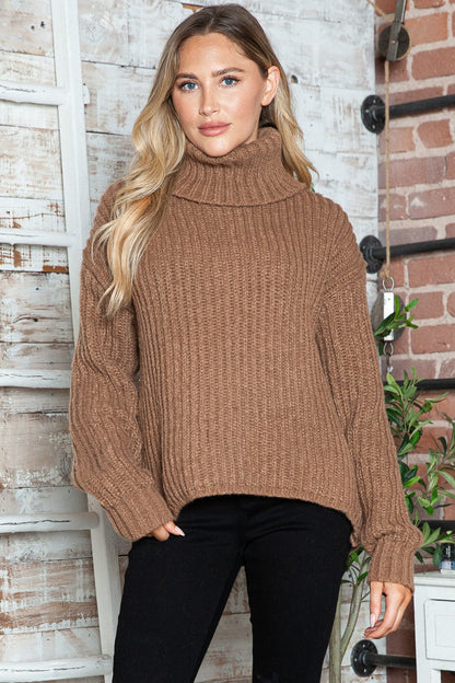 stylub Turtleneck Dropped Shoulder  Pullover Sweater