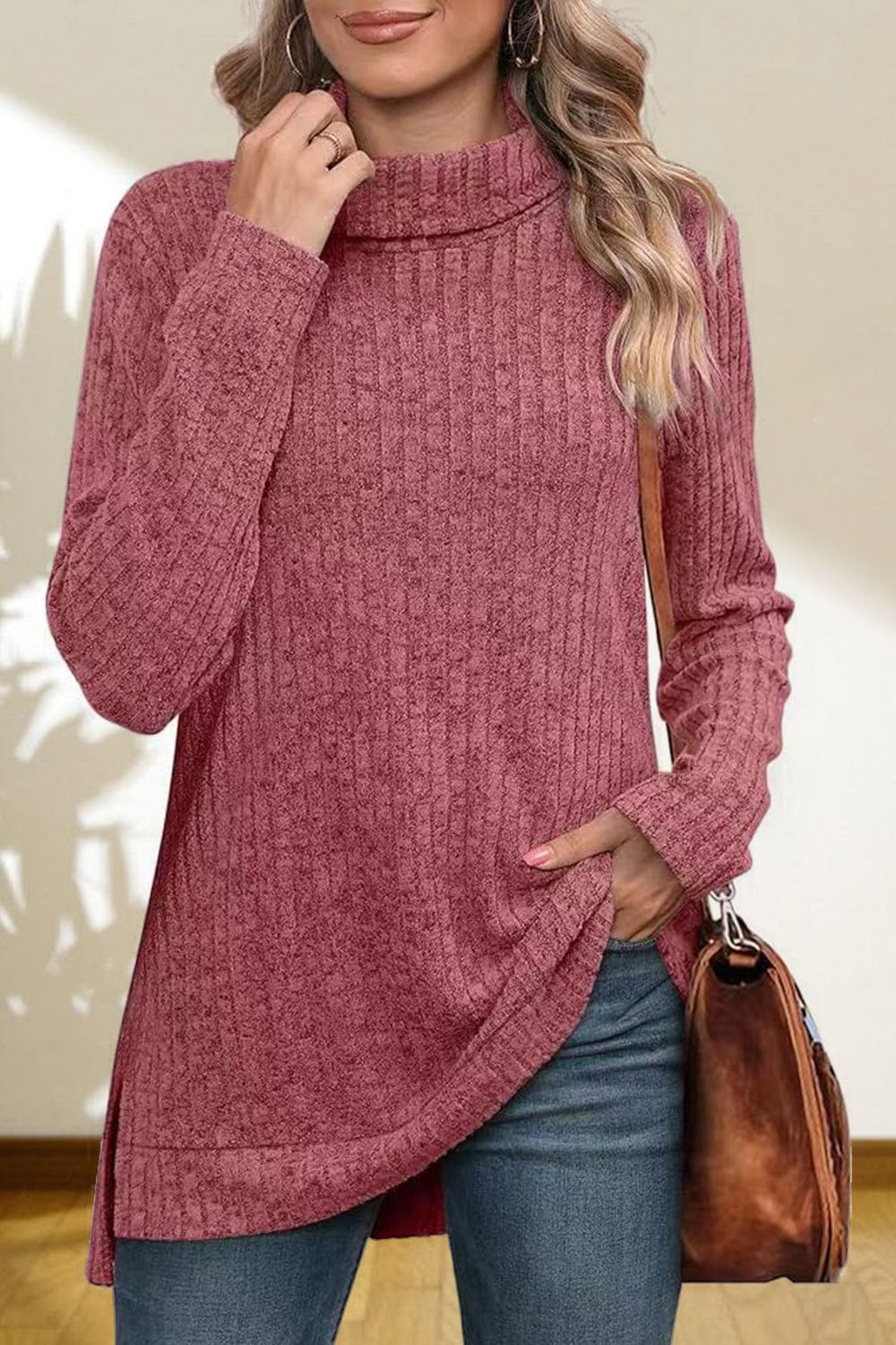 stylub Turtleneck High Low Top
