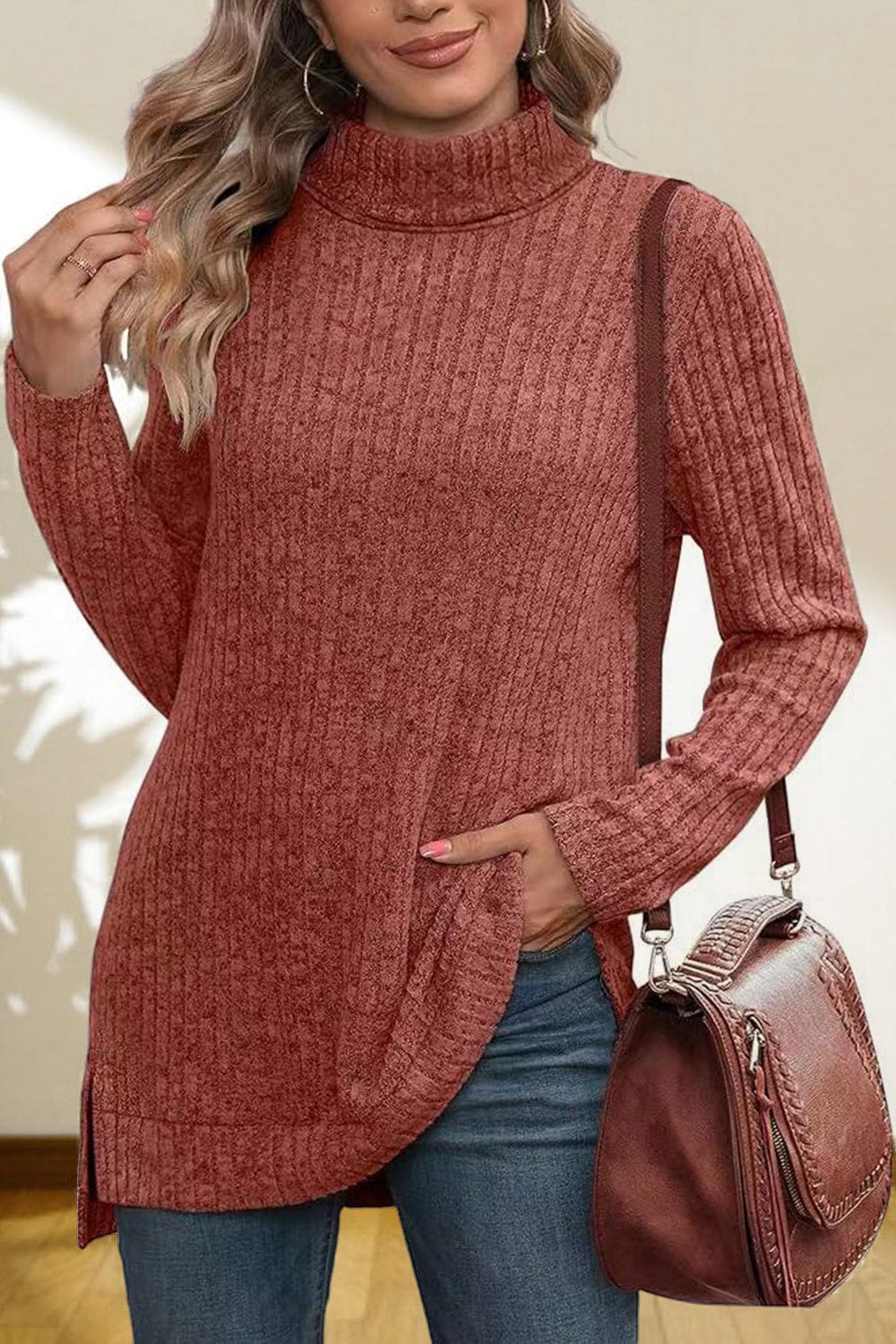 stylub Turtleneck High Low Top