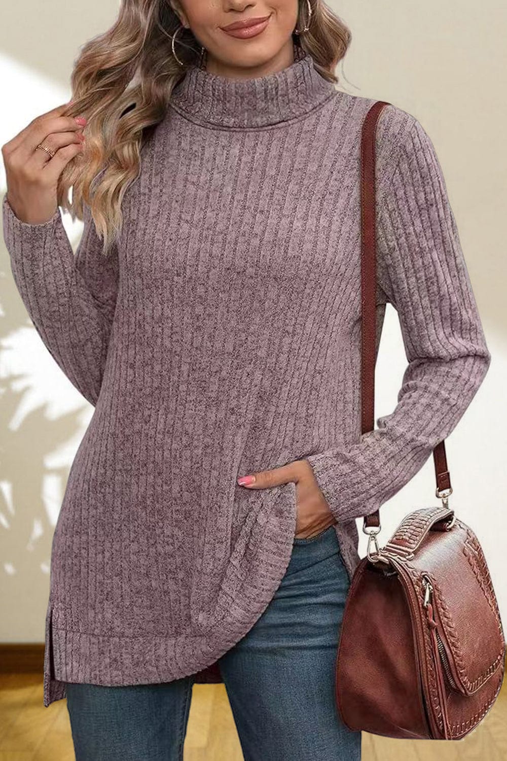 stylub Turtleneck High Low Top