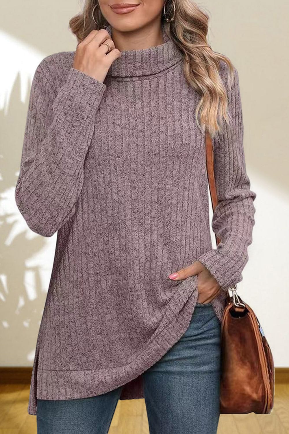 stylub Turtleneck High Low Top