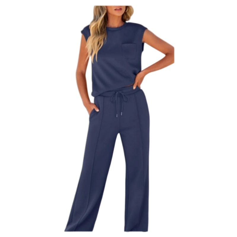 Stylub Women's Casual Sleeveless Top and Drawstring Pants 2-Piece Set